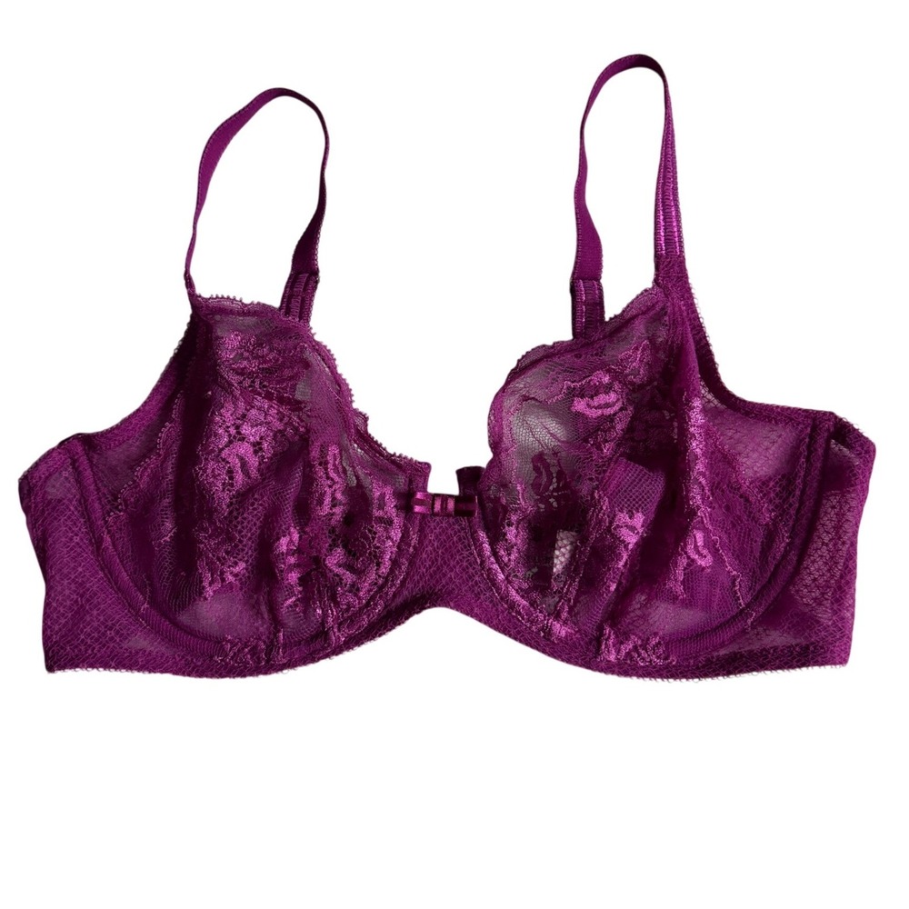 Wacoal Desire Classic Lace Underwire Bra in Peony Sheer Unlined Womens 36C